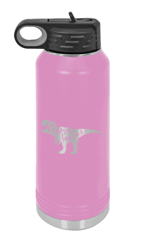 Mamasaurus - 32oz Water Bottle Laser Engraved- Light Purple
