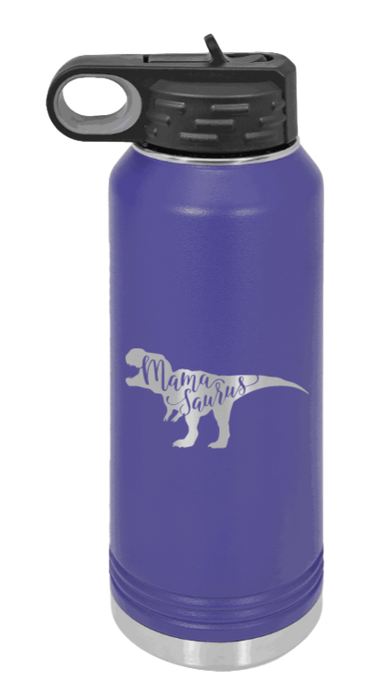 Mamasaurus - 32oz Water Bottle Laser Engraved- Purple