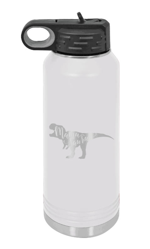 Mamasaurus - 32oz Water Bottle Laser Engraved- White