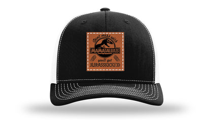 Don't Mess With Mamasaurus Leather Patch Richardson 112 Hat