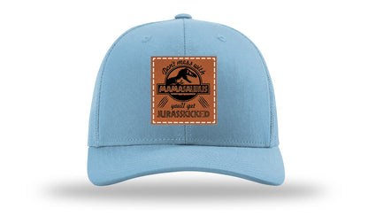 Don't Mess With Mamasaurus Leather Patch Richardson 112 Hat