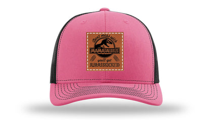 Don't Mess With Mamasaurus Leather Patch Richardson 112 Hat