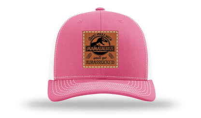 Don't Mess With Mamasaurus Leather Patch Richardson 112 Hat