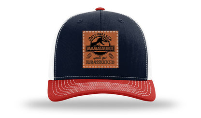 Don't Mess With Mamasaurus Leather Patch Richardson 112 Hat