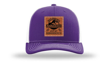 Don't Mess With Mamasaurus Leather Patch Richardson 112 Hat