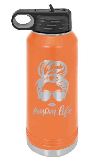 #MomLife - 32oz Water Bottle Laser Engraved- Orange