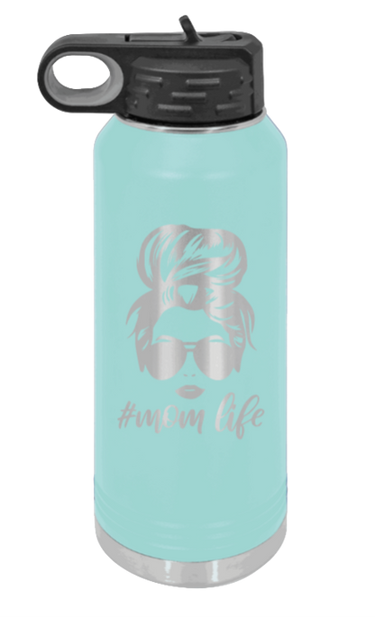 #MomLife - 32oz Water Bottle Laser Engraved- Teal
