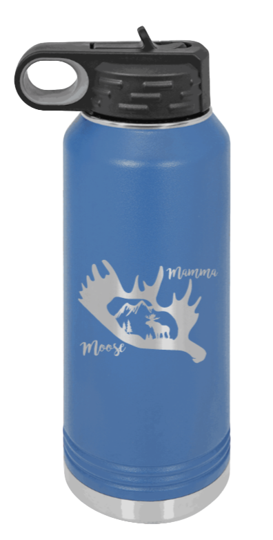 Mamma Moose - 32oz Water Bottle Laser Engraved- Royal Blue
