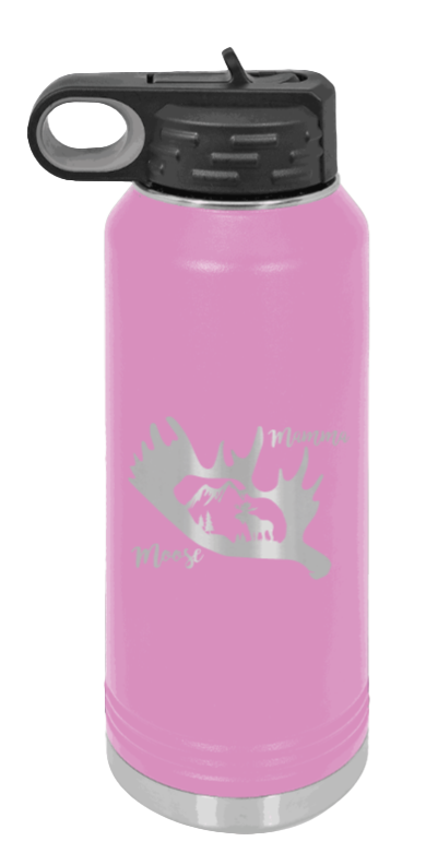 Mamma Moose - 32oz Water Bottle Laser Engraved- Light Purple