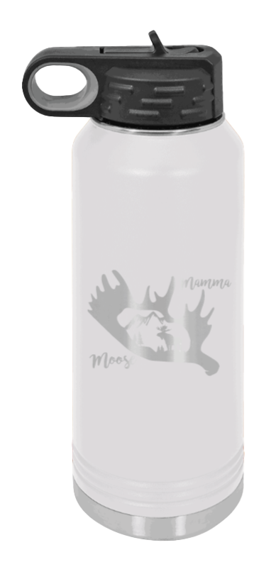 Mamma Moose - 32oz Water Bottle Laser Engraved- White