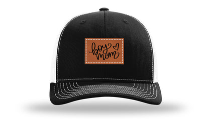 Boy Mom Heart Leather Patch Richardson 112 Hat