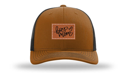 Boy Mom Heart Leather Patch Richardson 112 Hat