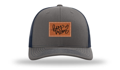 Boy Mom Heart Leather Patch Richardson 112 Hat