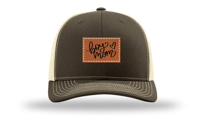 Boy Mom Heart Leather Patch Richardson 112 Hat