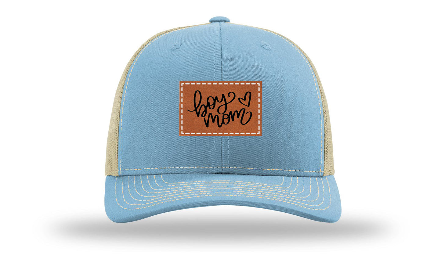 Boy Mom Heart Leather Patch Richardson 112 Hat