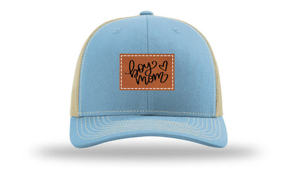 Boy Mom Heart Leather Patch Richardson 112 Hat