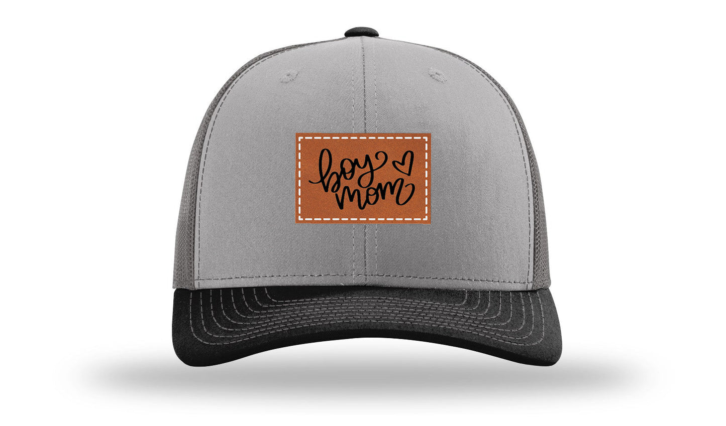 Boy Mom Heart Leather Patch Richardson 112 Hat