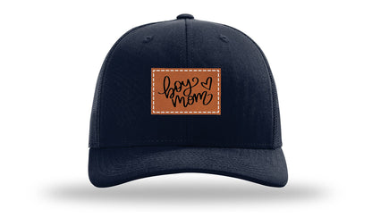 Boy Mom Heart Leather Patch Richardson 112 Hat