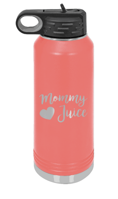 Mommy Juice - 32oz Water Bottle Laser Engraved- Coral