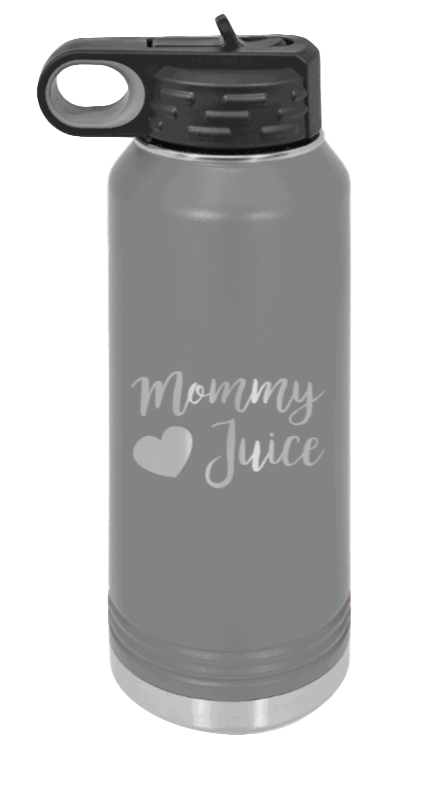 Mommy Juice - 32oz Water Bottle Laser Engraved- Dark Grey