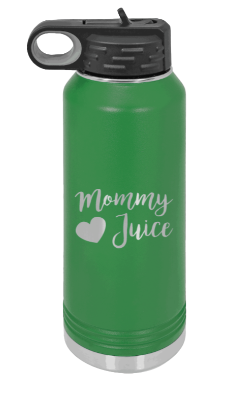 Mommy Juice - 32oz Water Bottle Laser Engraved- Green
