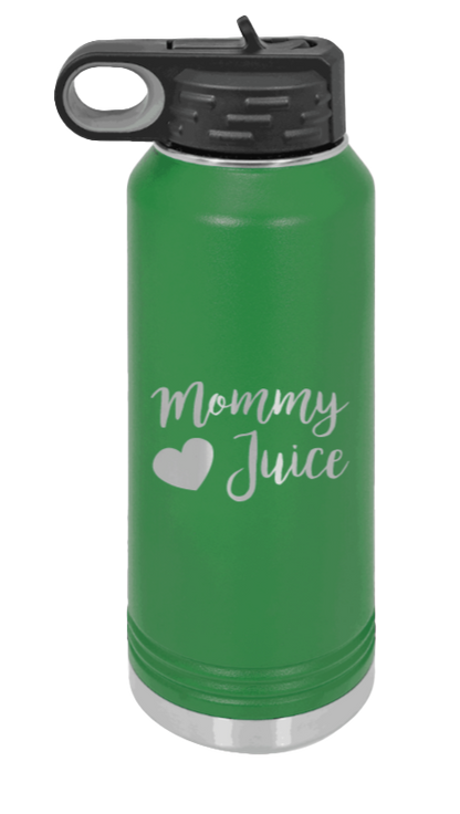 Mommy Juice - 32oz Water Bottle Laser Engraved- Green