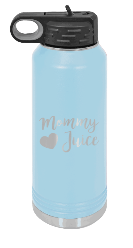 Mommy Juice - 32oz Water Bottle Laser Engraved- Light Blue