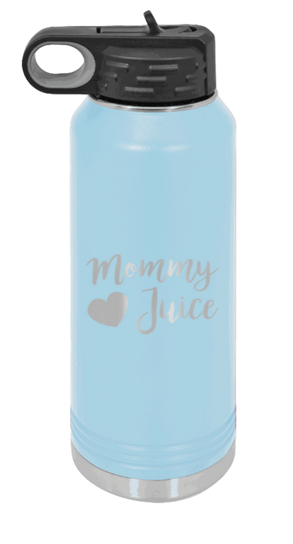Mommy Juice - 32oz Water Bottle Laser Engraved- Light Blue