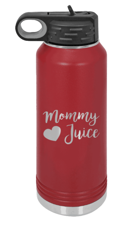 Mommy Juice - 32oz Water Bottle Laser Engraved- Maroon