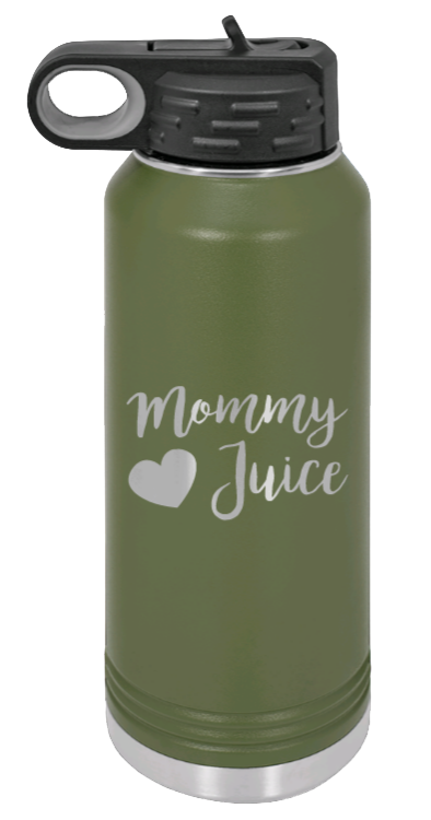 Mommy Juice - 32oz Water Bottle Laser Engraved- Olive