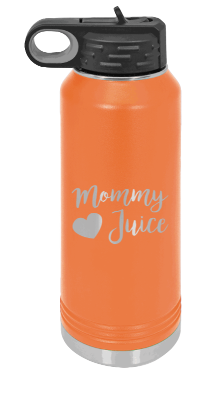 Mommy Juice - 32oz Water Bottle Laser Engraved- Orange
