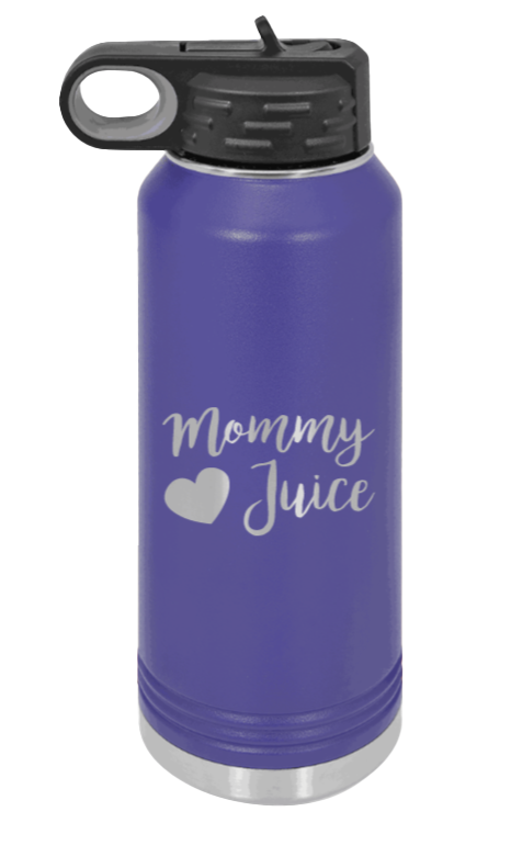 Mommy Juice - 32oz Water Bottle Laser Engraved- Purple