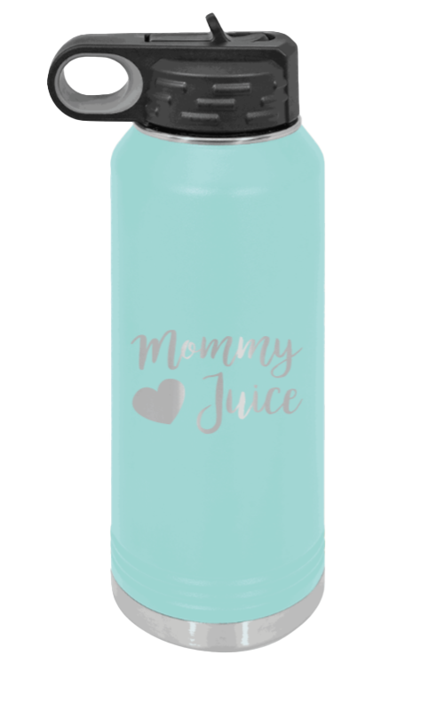 Mommy Juice - 32oz Water Bottle Laser Engraved- Teal