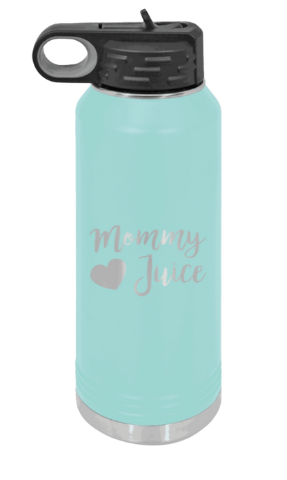 Mommy Juice - 32oz Water Bottle Laser Engraved- Teal