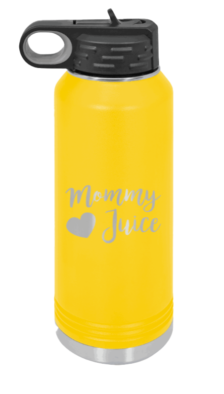 Mommy Juice - 32oz Water Bottle Laser Engraved- Yellow