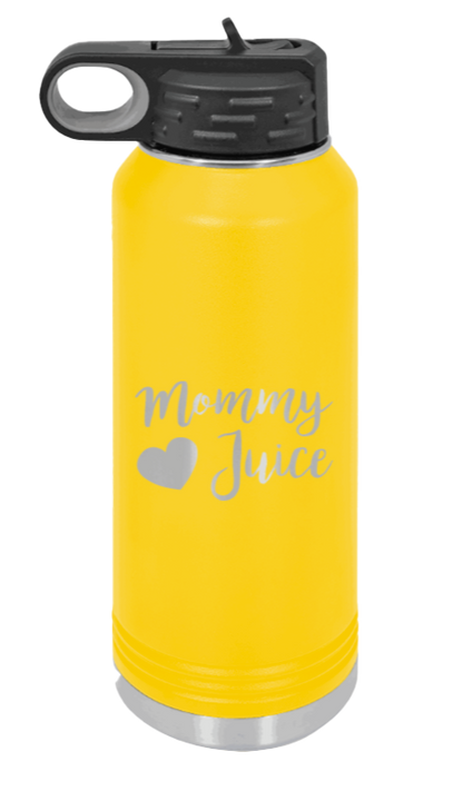 Mommy Juice - 32oz Water Bottle Laser Engraved- Yellow