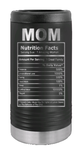 Mom Facts Laser Engraved Slim Can Insulated Koosie
