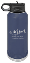Load image into Gallery viewer, Mom Definition Laser Engraved Water Bottle (Etched)
