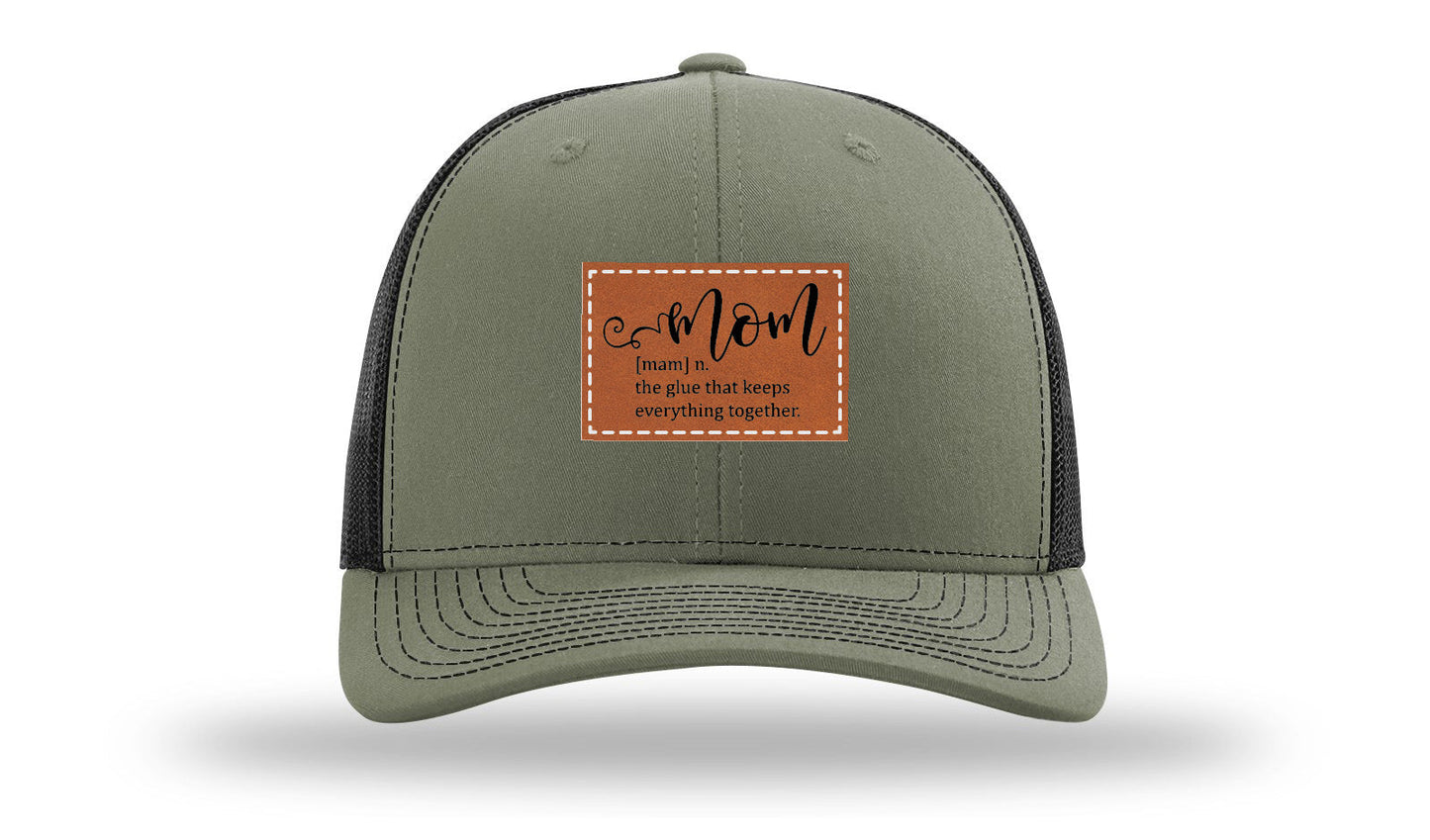 Mom Defined Leather Patch Richardson 112 Hat