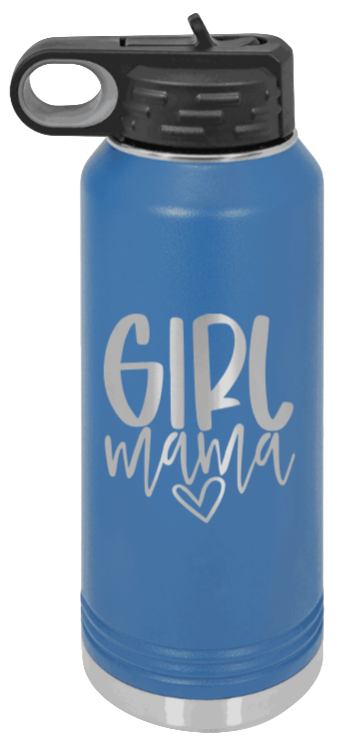 Girl Mama - 32oz Water Bottle Laser Engraved- Royal Blue