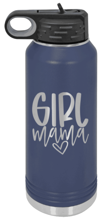 Girl Mama - 32oz Water Bottle Laser Engraved- Navy