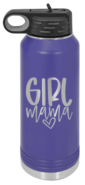 Girl Mama - 32oz Water Bottle Laser Engraved- Purple