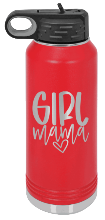 Girl Mama - 32oz Water Bottle Laser Engraved- Red