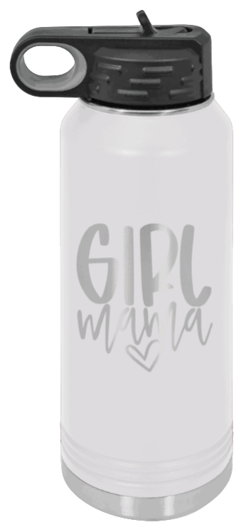 Girl Mama - 32oz Water Bottle Laser Engraved- White