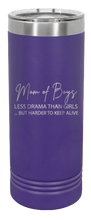 Load image into Gallery viewer, Mom Of Boys Laser Engraved Skinny Tumbler (Etched)
