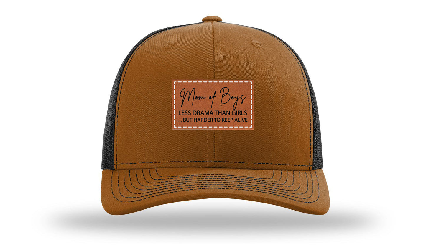 Mom Of Boys Leather Patch Richardson 112 Hat