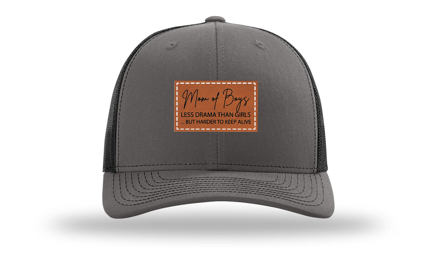 Mom Of Boys Leather Patch Richardson 112 Hat