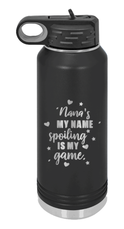 Nana's My Name - 32oz Water Bottle Laser Engraved- Black