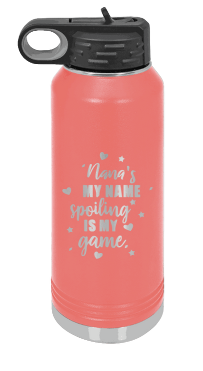 Nana's My Name - 32oz Water Bottle Laser Engraved- Coral