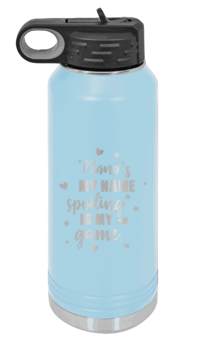 Nana's My Name - 32oz Water Bottle Laser Engraved- Light Blue